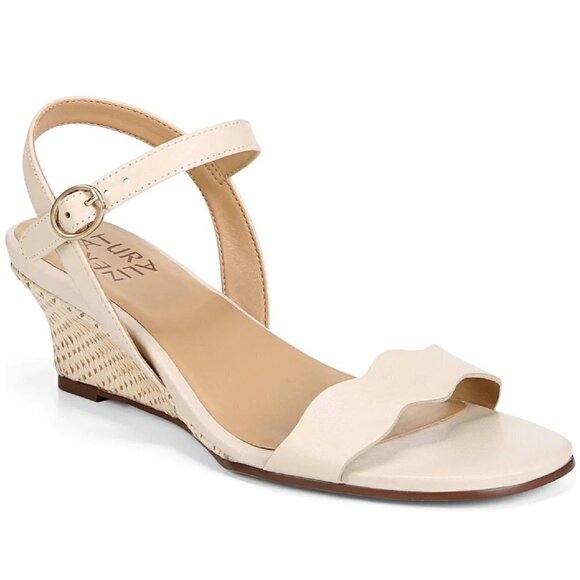 Naturalizer Lacey Womens Leather Ankle Strap Wedge Sandals (WIDE) - Picture 1 of 13